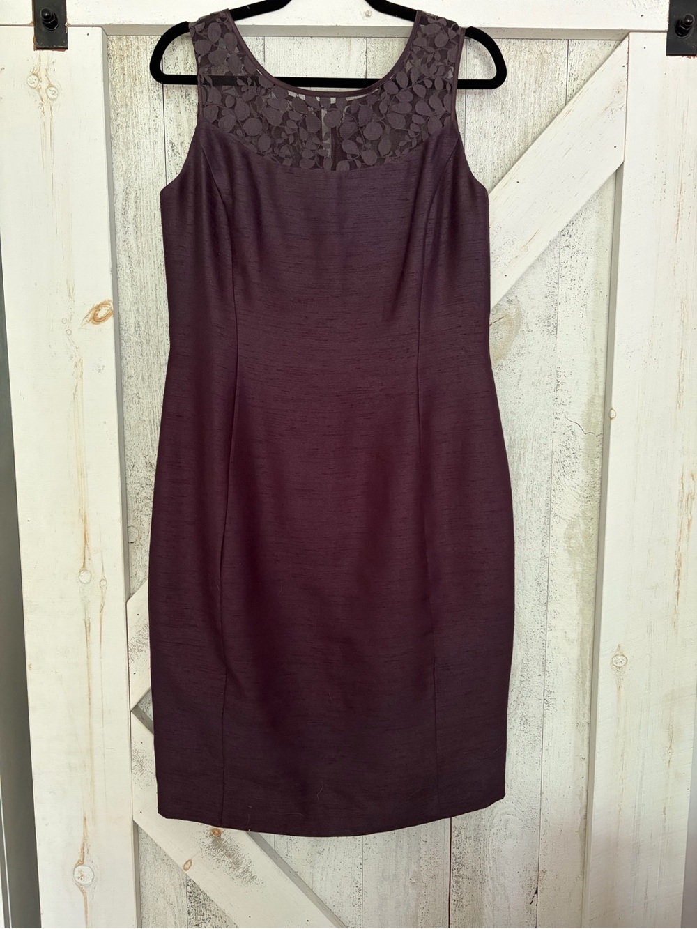 Jacques Vert Sleeveless Lace Yoke Midi Dress in Brown